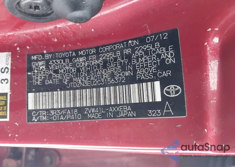 2012 Toyota Prius V Two z USA, uszkodzony, nr VIN JTDZN3EU2C3156372